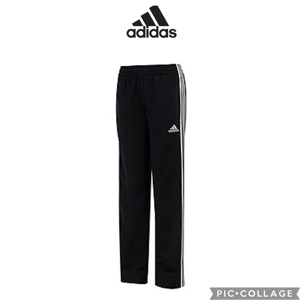 Adidas youth iconic Tricot black track joggers pants